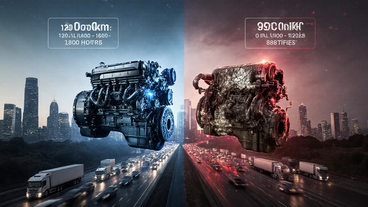 Два дизельных двигателя: один в хорошем состоянии, другой сильно изношен