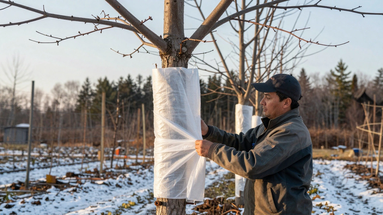Чем обернуть ствол дерева для защиты от морозов и трещин