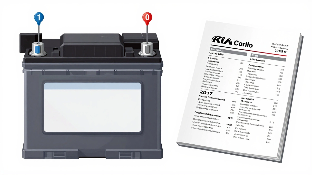 Два аккумулятора с разной полярностью клемм: плюс справа и плюс слева, рядом с руководством.