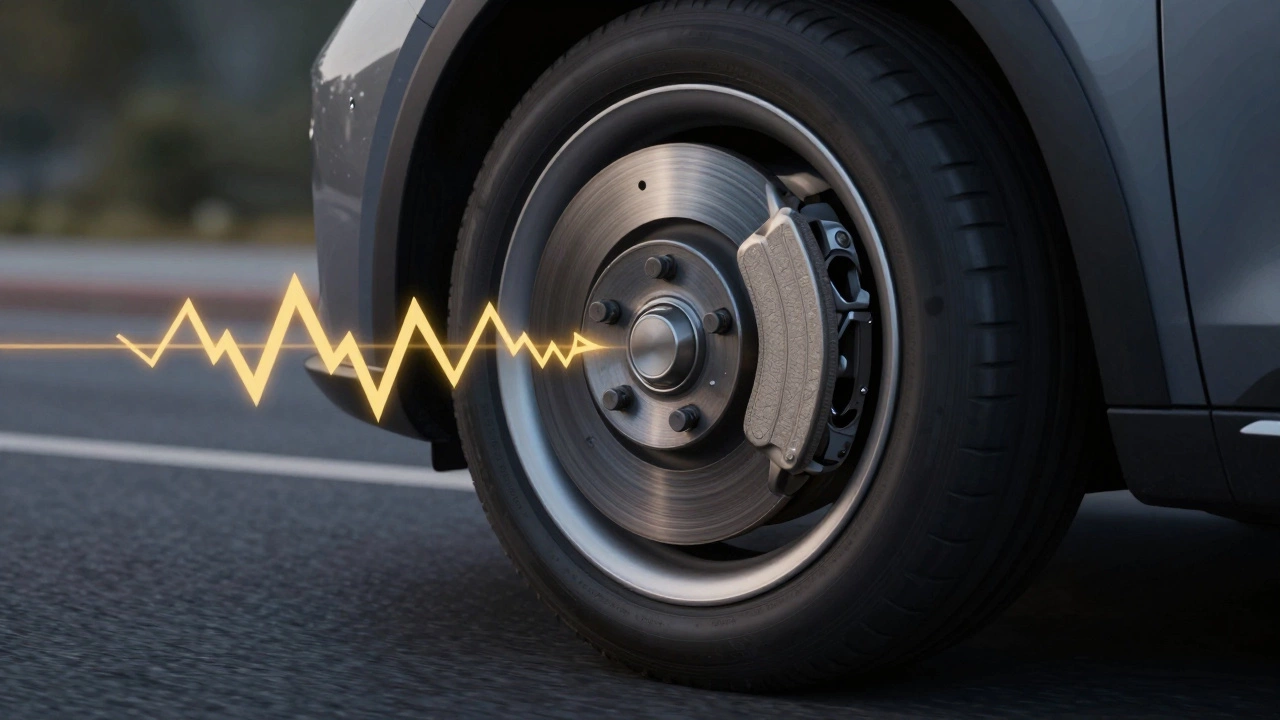 Схематичное изображение металлического скрежета при торможении автомобиля