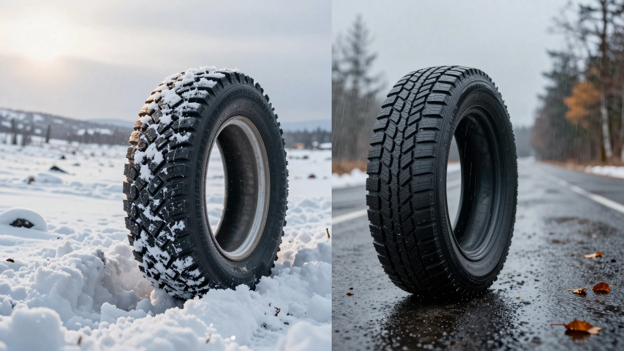 Сравнение зимней шипованной и всесезонной резины в разных условиях