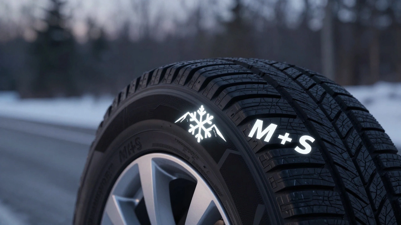 Маркировка снежинки и M+S на боковине шины